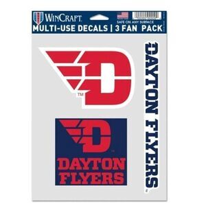 Dayton Flyers NCAA 3 MULTI USE DECALS Emblem Sticker Fan Pack WinCraft